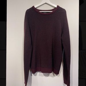 Forever21 Burgundy and Black Checkered Sweater